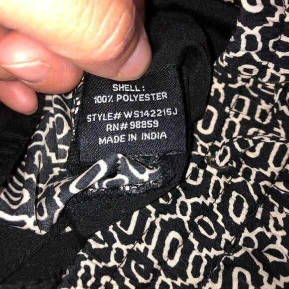 W118 By Walter Baker Pants Size Medium M Womens Black Printed Elastic Drawstring - Picture 5 of 11